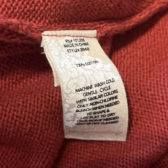 Soft Surroundings Waterfall Sweater Vest SZ Large Open Front Sleeveless Red - Picture 7 of 10